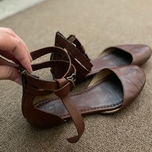 Frye brown leather flats
